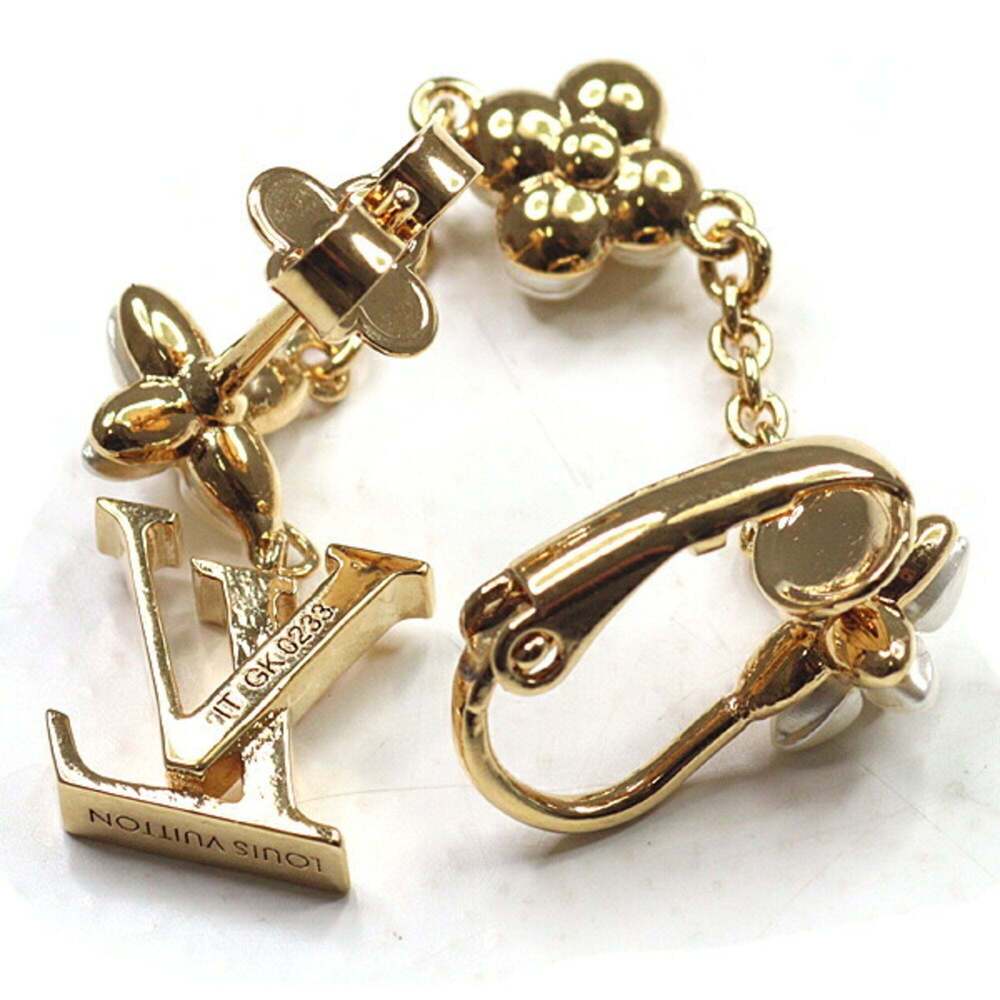 LOUIS VUITTON Gold Pearl Earrings - Picture 3 of 6